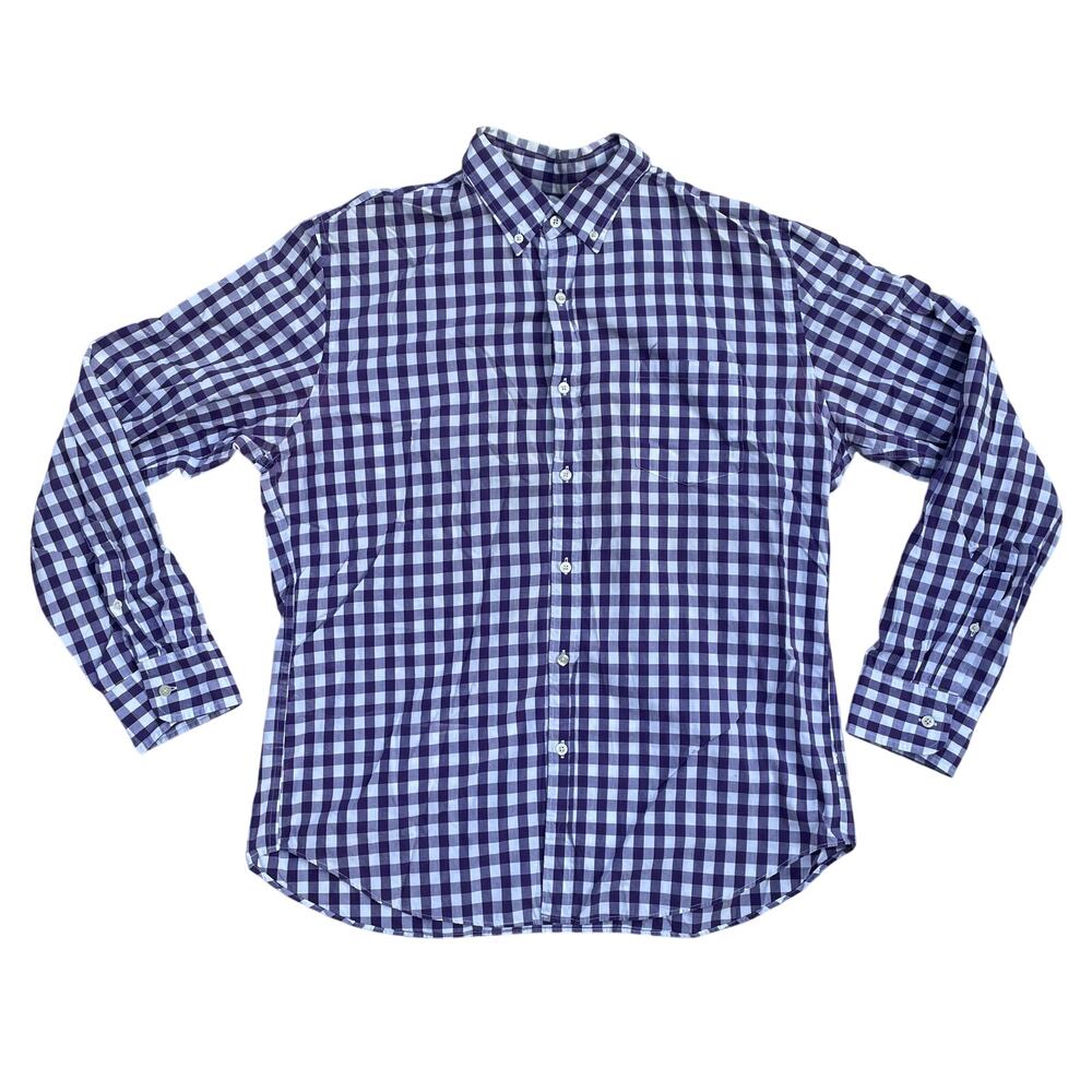 Vtg 90's J Crew Plaid Dress Shirt XL